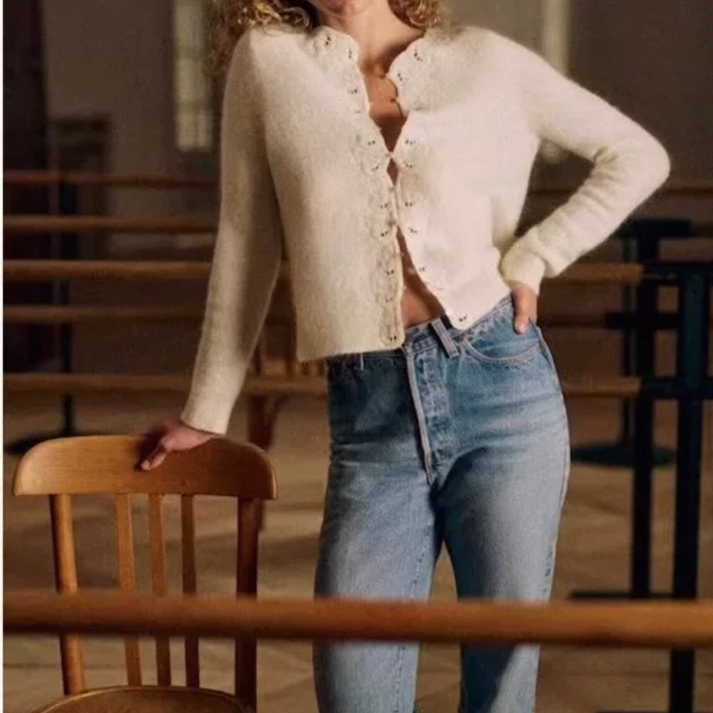 NWOT Sezane Ysalin cardigan L - Picture 4 of 9